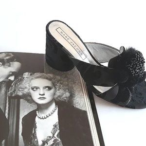 Marc Jacobs Black Aurora Pompom Mule 40/US 10